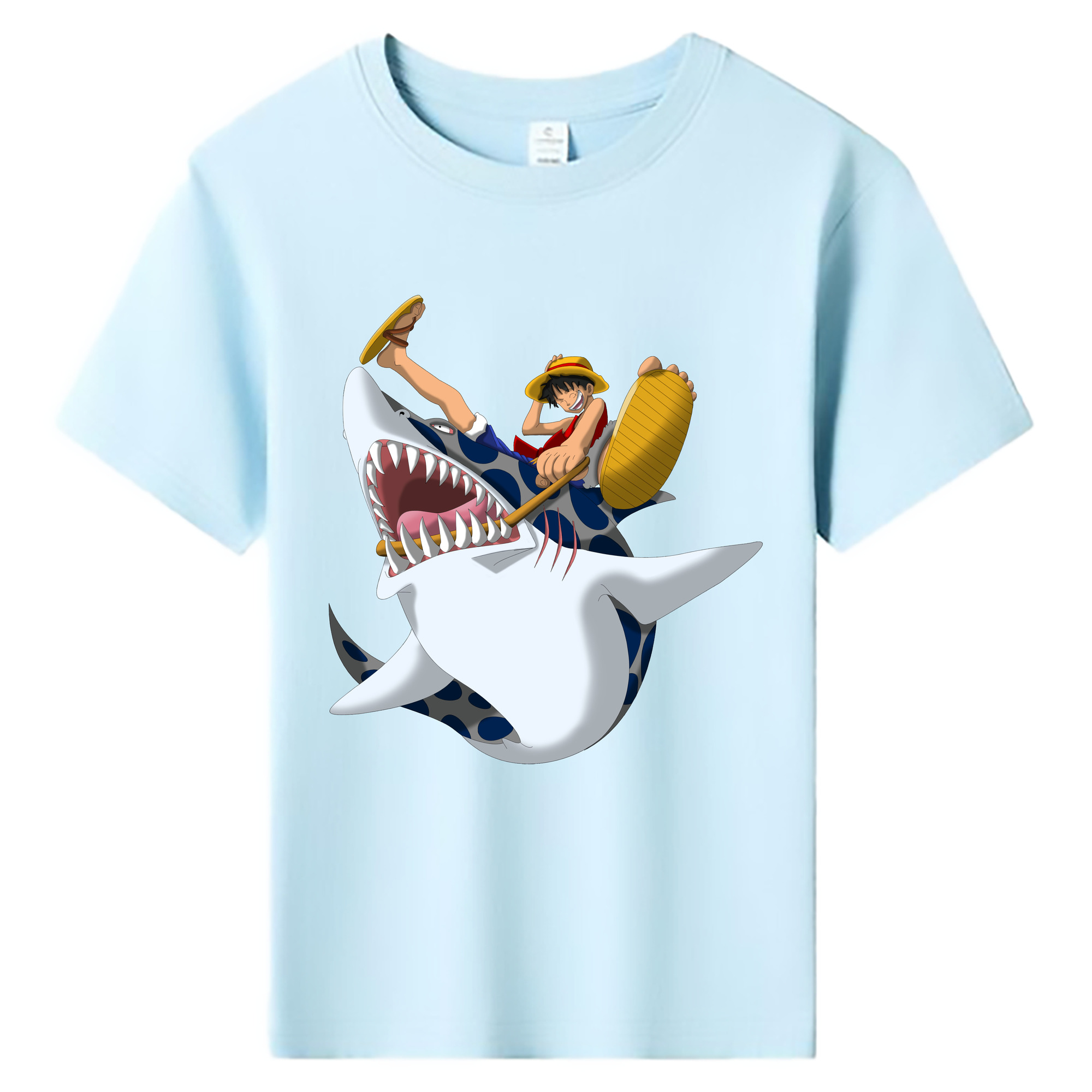 ワンピース モンキー・D・ルフィ ONE PIECE Monkey D. Luffy 綿100％キッズTシャツ（フロントプリント）